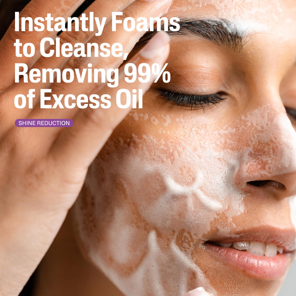 Cetaphil foam texture close-up showing lightweight lather for gentle cleanse