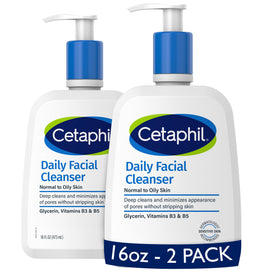 Cetaphil front packaging showing 16 oz 2-pack and gentle benefits