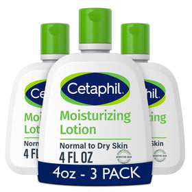 Cetaphil front packaging showing three 4 oz tubes and product benefit