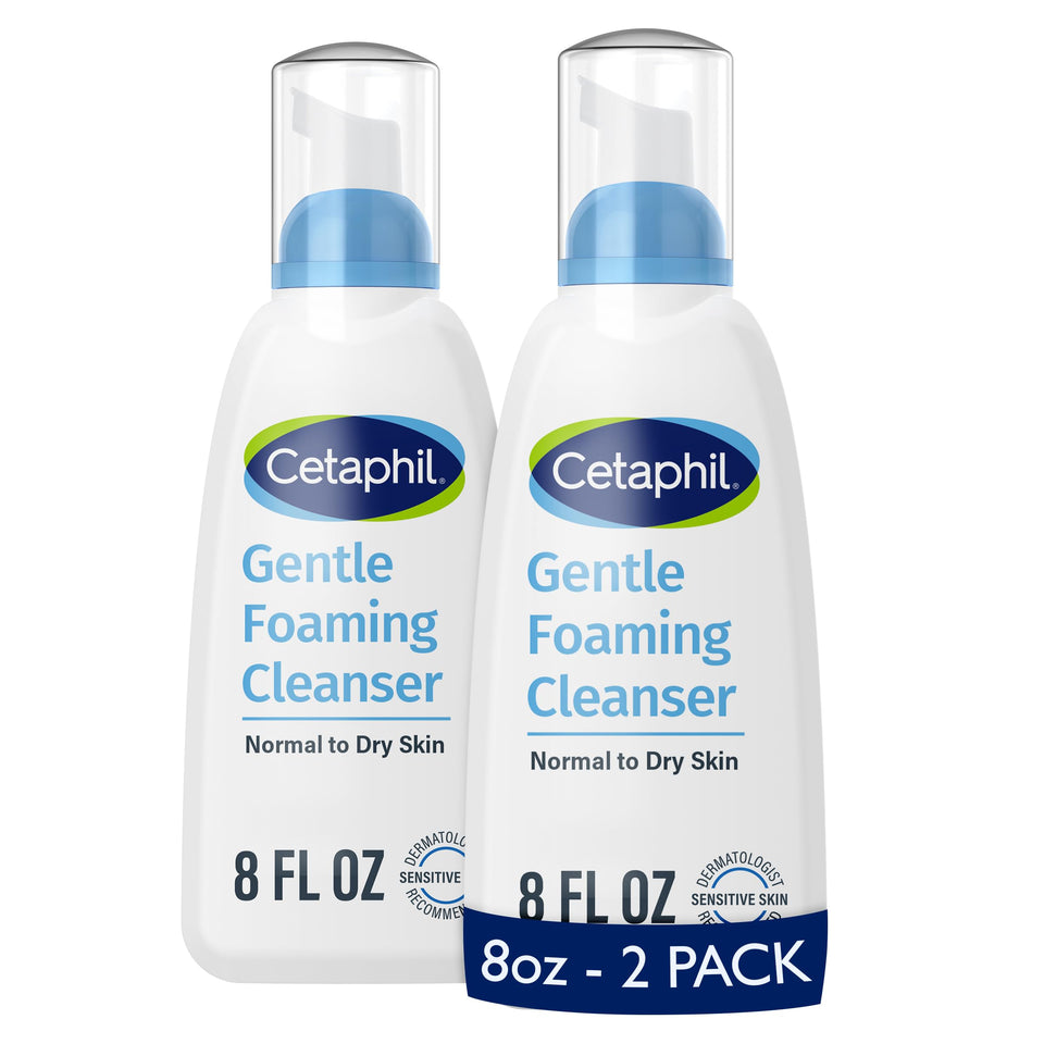 Cetaphil front packaging showing pump and product benefit