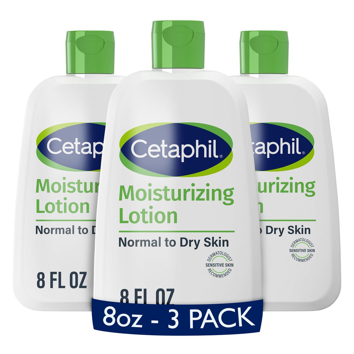 Cetaphil front packaging shows 8 oz bottle and benefits