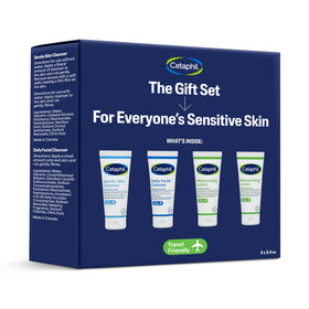 Cetaphil front packaging showing the travel set and clear product view for easy selection