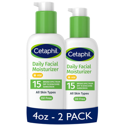 Cetaphil front packaging showing SPF 15 and gentle hydration benefits