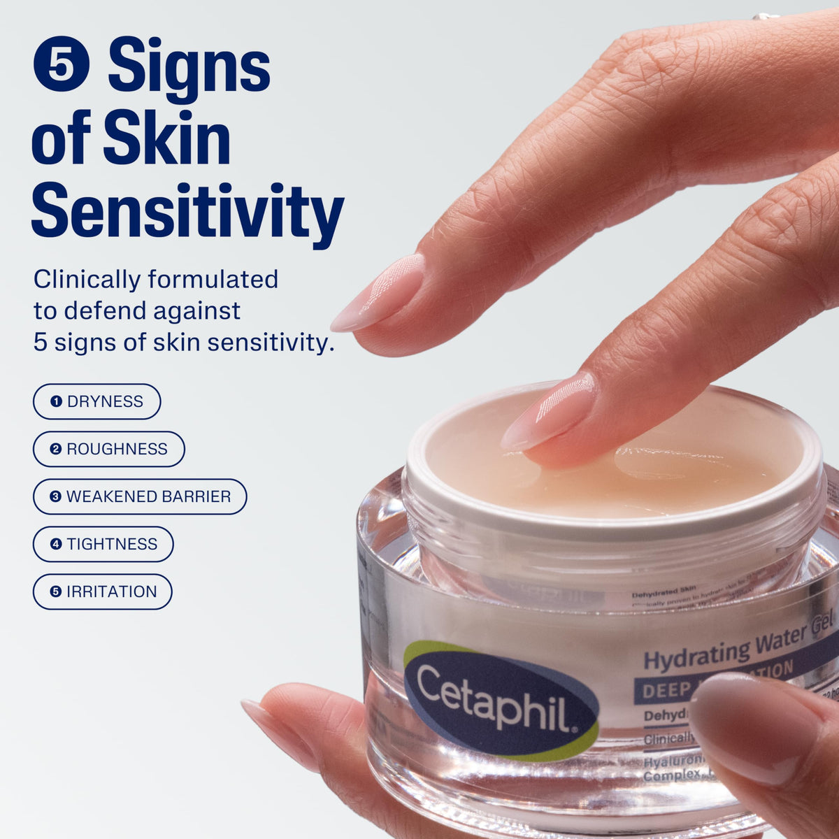 Cetaphil close-up of gel texture highlighting lightweight absorption