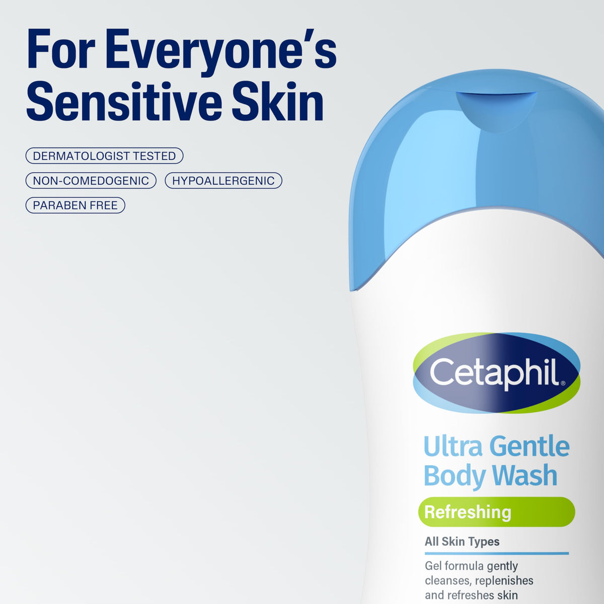 Cetaphil pouring wash into palm demonstrating easy application