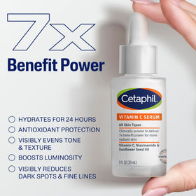 Cetaphil in a bathroom morning routine promoting daily protection and radiance benefit