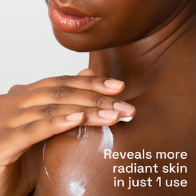 Before and after application on elbow demonstrating Cetaphil brand visible smoothing