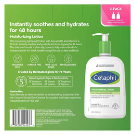 Cetaphil lotion texture close-up on hand demonstrating fast absorption and smooth, non-greasy finish