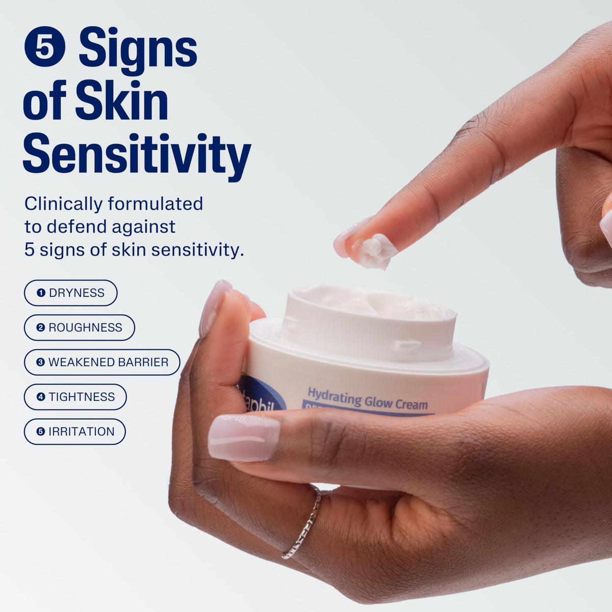 Cetaphil open cream texture highlighting lightweight, non-greasy hydration