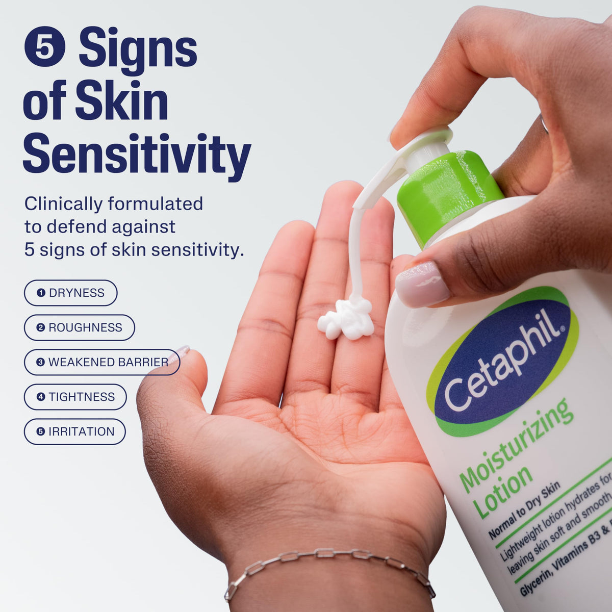Cetaphil pump action dispensing lotion for easy mess-free application
