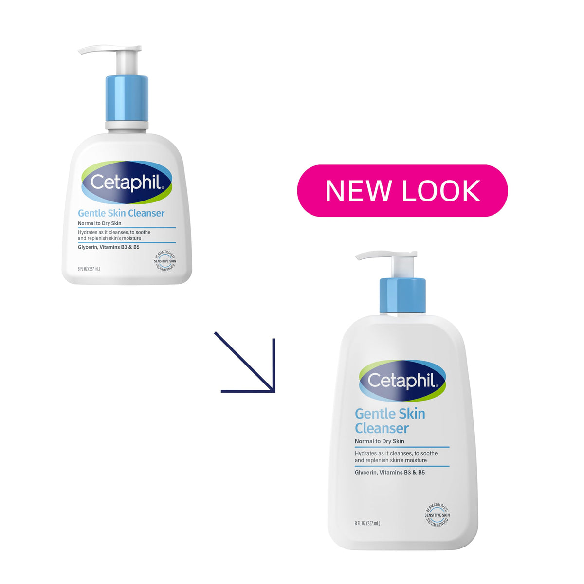 Cetaphil label and pump detail highlighting fragrance free formula