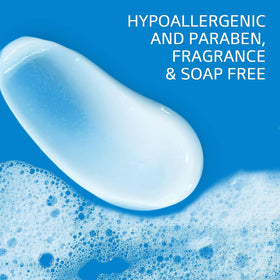 Cetaphil creamy lather texture illustrating soothing moisture on skin