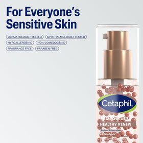 Applying Cetaphil serum to face to show smooth layering under moisturizer