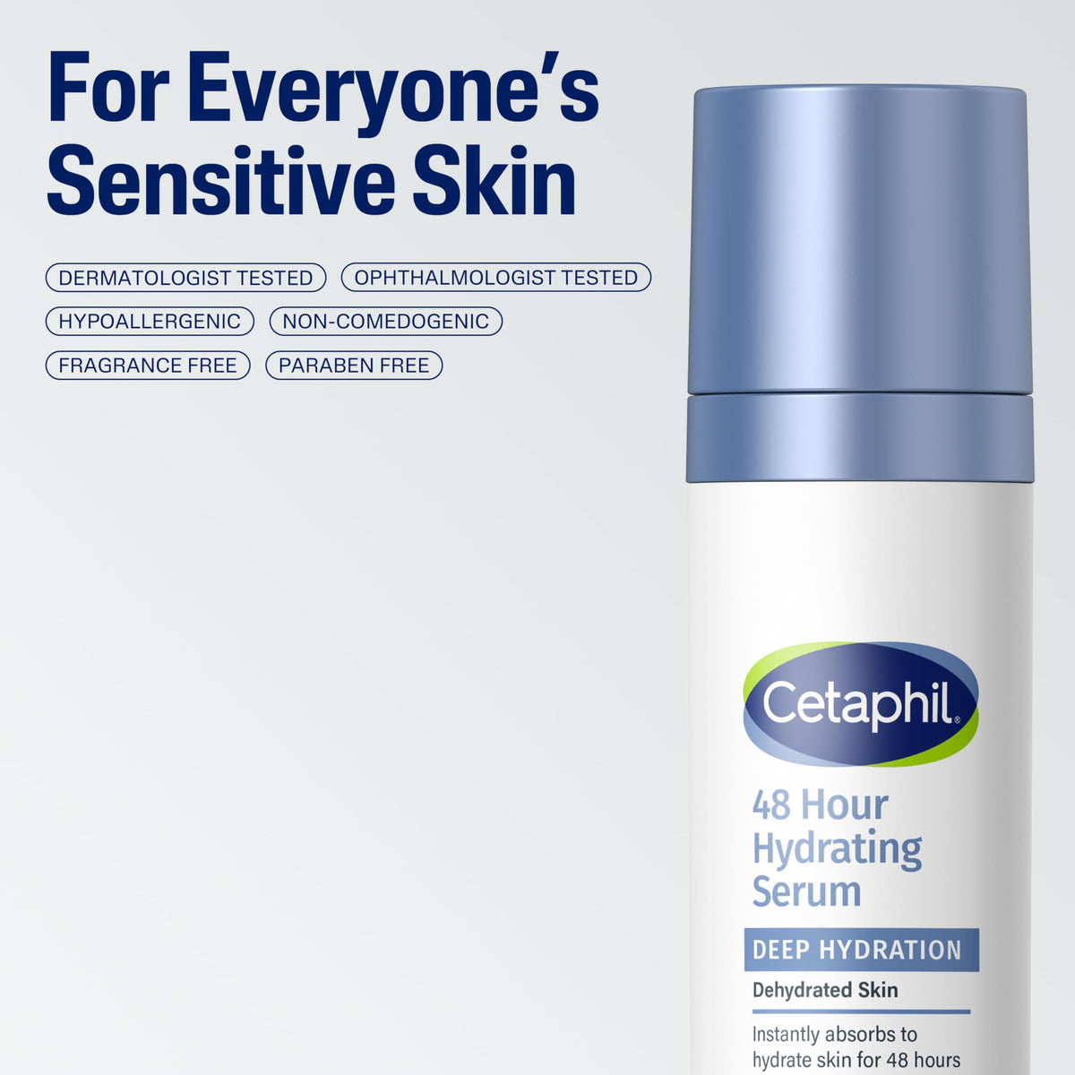 Cetaphil serum applied on hand demonstrating fast absorption and smooth feel
