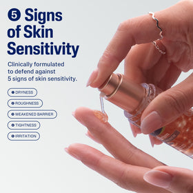 Cetaphil pump dispensing serum, demonstrating easy controlled application