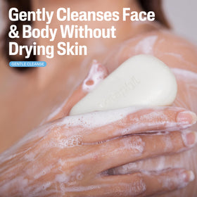 Cetaphil close-up of single bar texture highlighting gentle formula