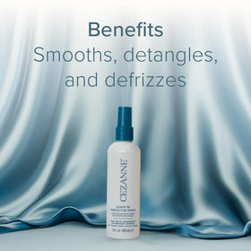 Cezanne applied to hair during styling benefit: smoother, frizz-reduced finish