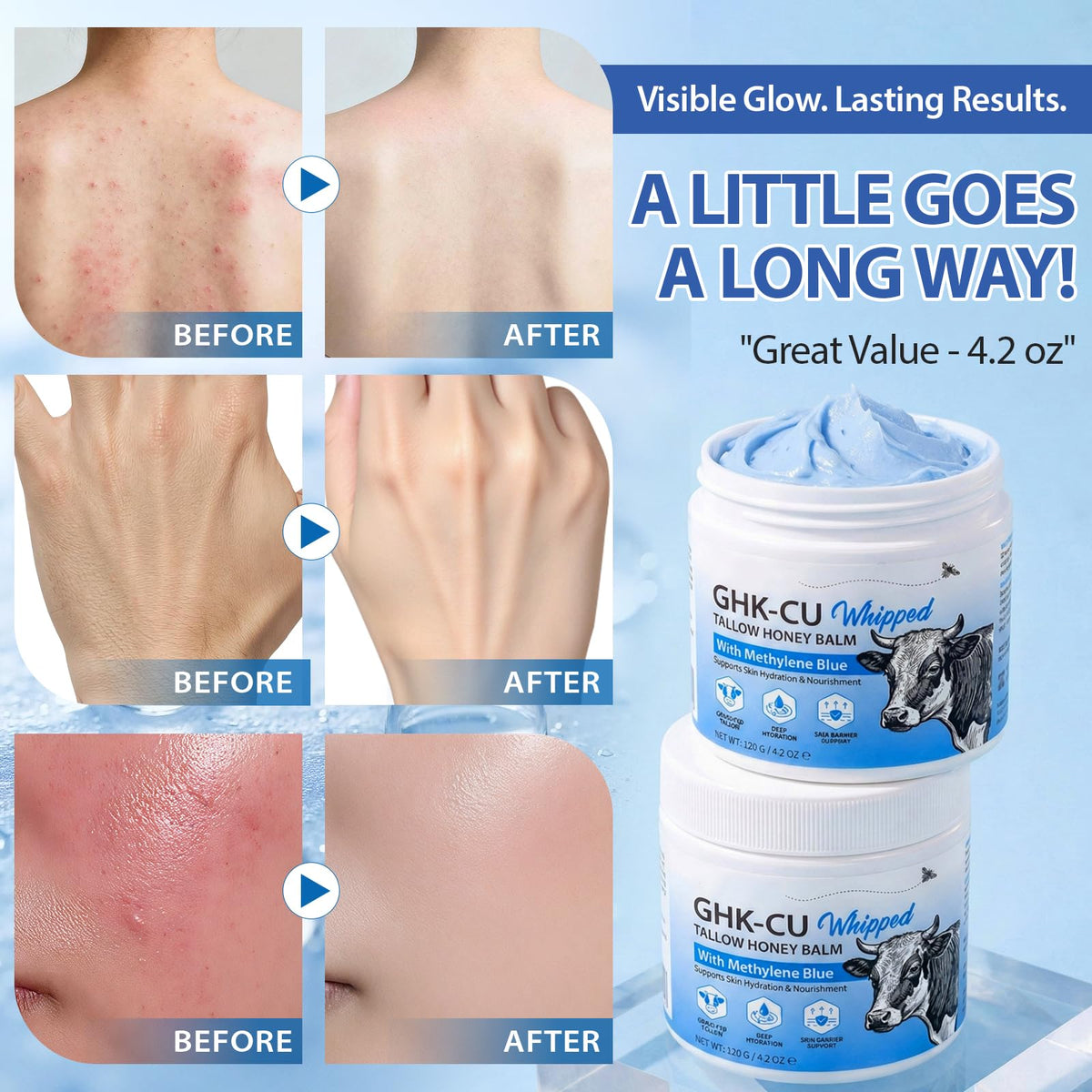 CFXYHNOX applied to neck and décolleté showing visible smoothing and nourishment