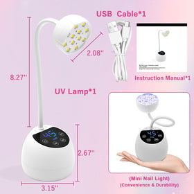 CGBE next to common nail tools to show compact size and salon-ready convenience