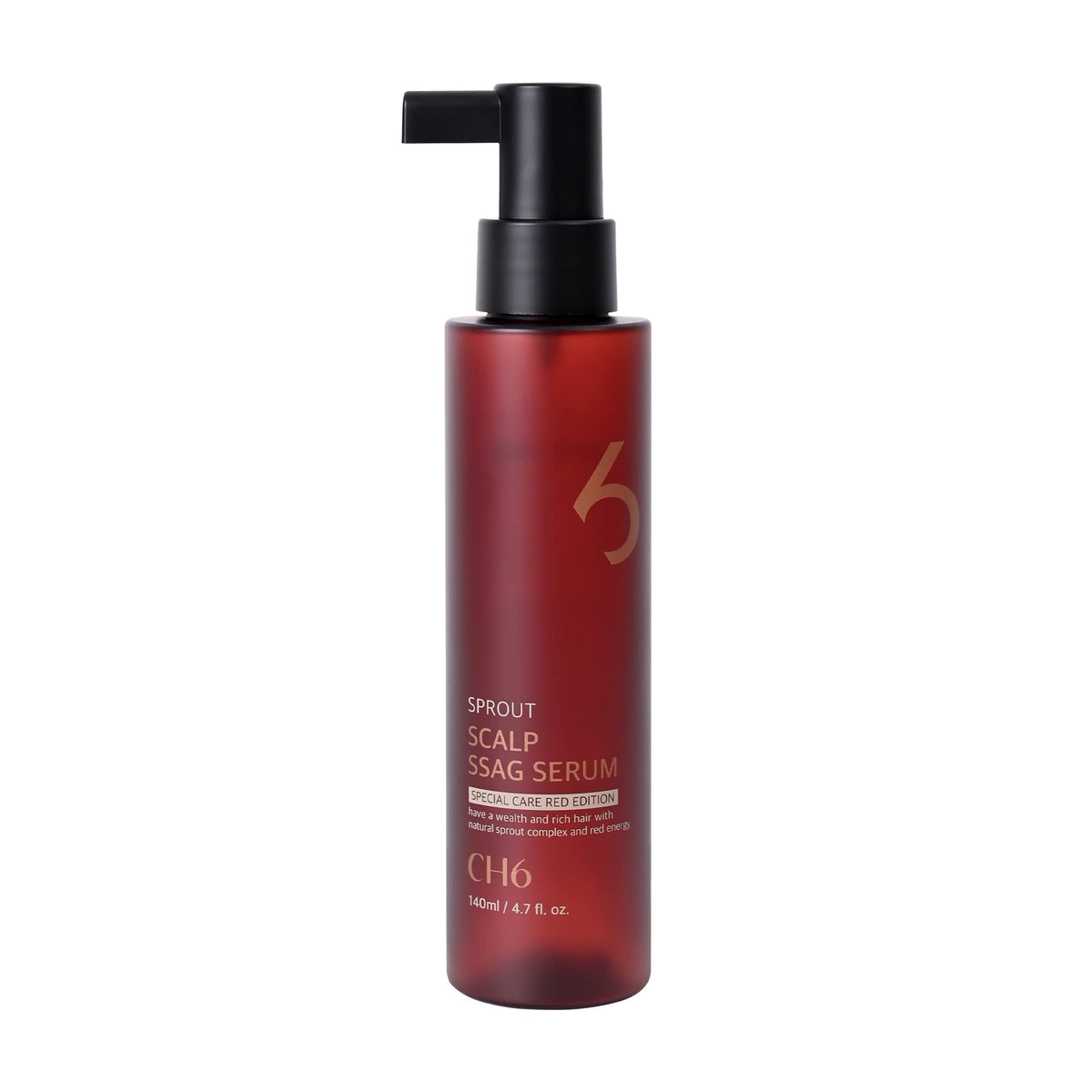 CH6 front bottle showing label and 140ml size giving confidence in product