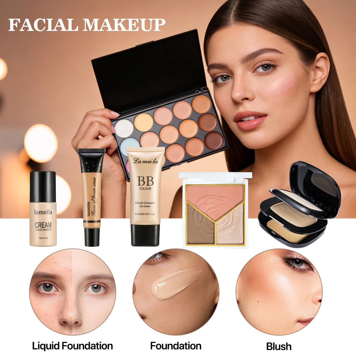 CHAFFUL foundation and concealer tubes displayed for smooth, buildable coverage