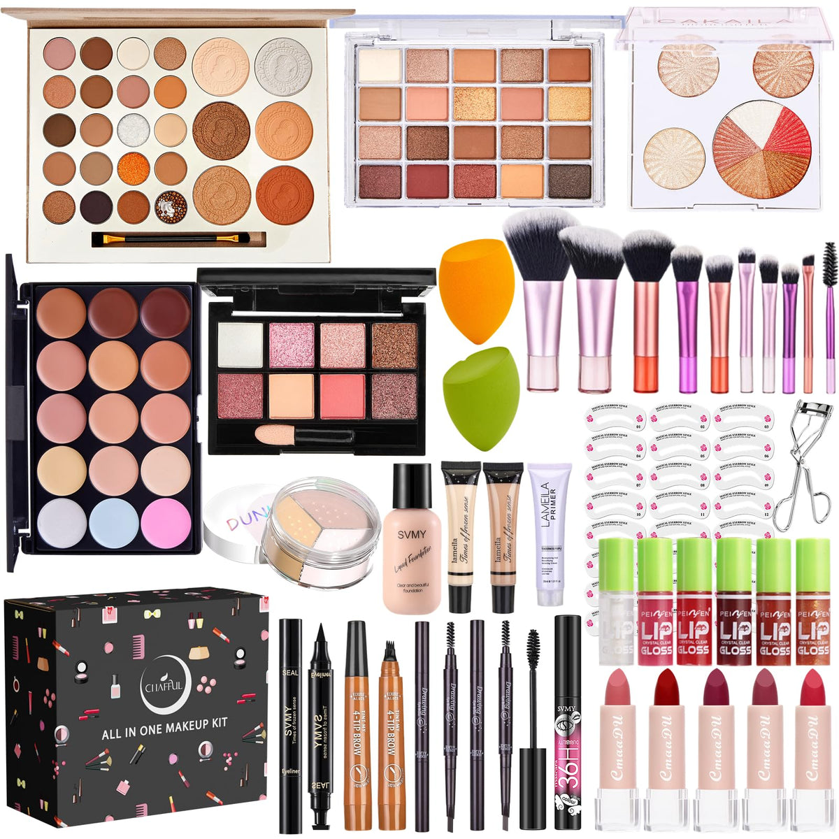 CHAFFUL front packaging showing complete makeup kit and gift box benefits