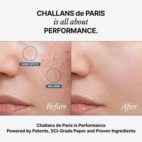 CHALLANS DE texture drop on fingertip showing lightweight absorption benefit