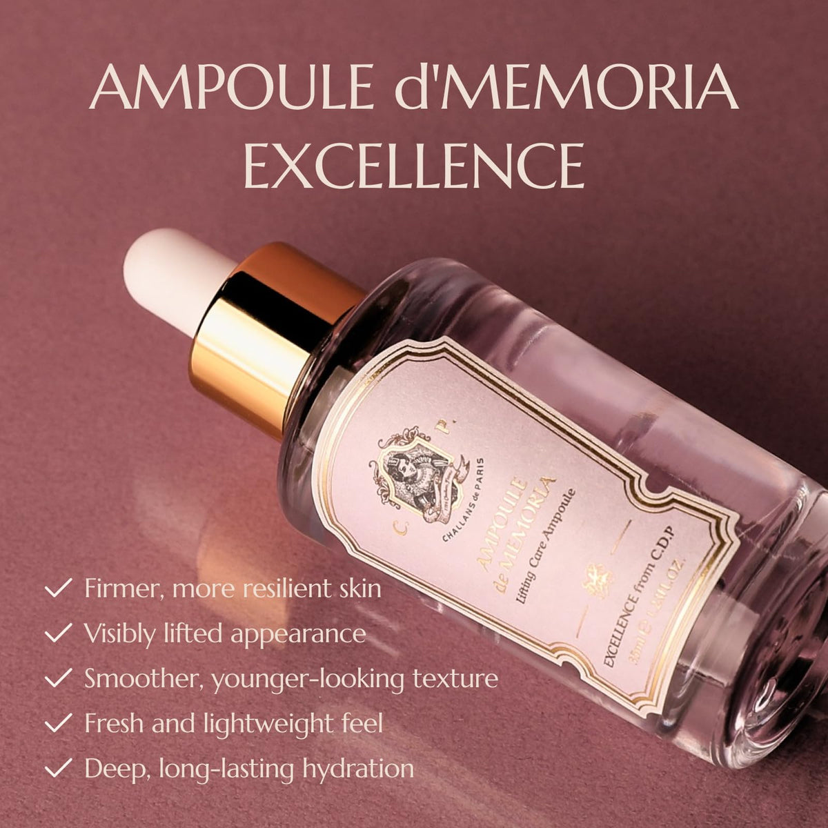 CHALLANS DE dropper releasing serum showing lightweight texture and absorption