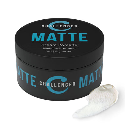 Challenger front jar shot showing label and matte finish benefit