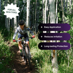 Chamois Butt'r Eurostyle packet in hand demonstrating 9mL single-use travel size