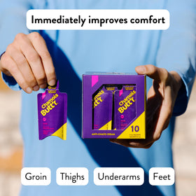 Chamois Butt'r Her' packets stored in a cycling jersey pocket ready for rides