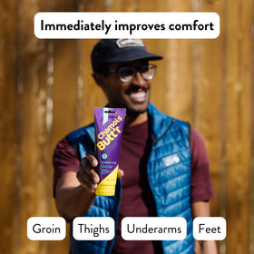 Chamois Butt'r Eurostyle applied to chamois pad for reduced friction benefit