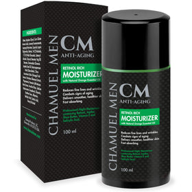 CHAMUEL MEN tube open with cream dispensed demonstrating easy application