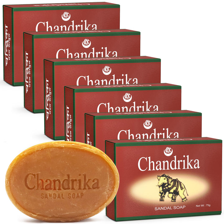 Chandrika sandal soap front packaging showing brand and eco benefits