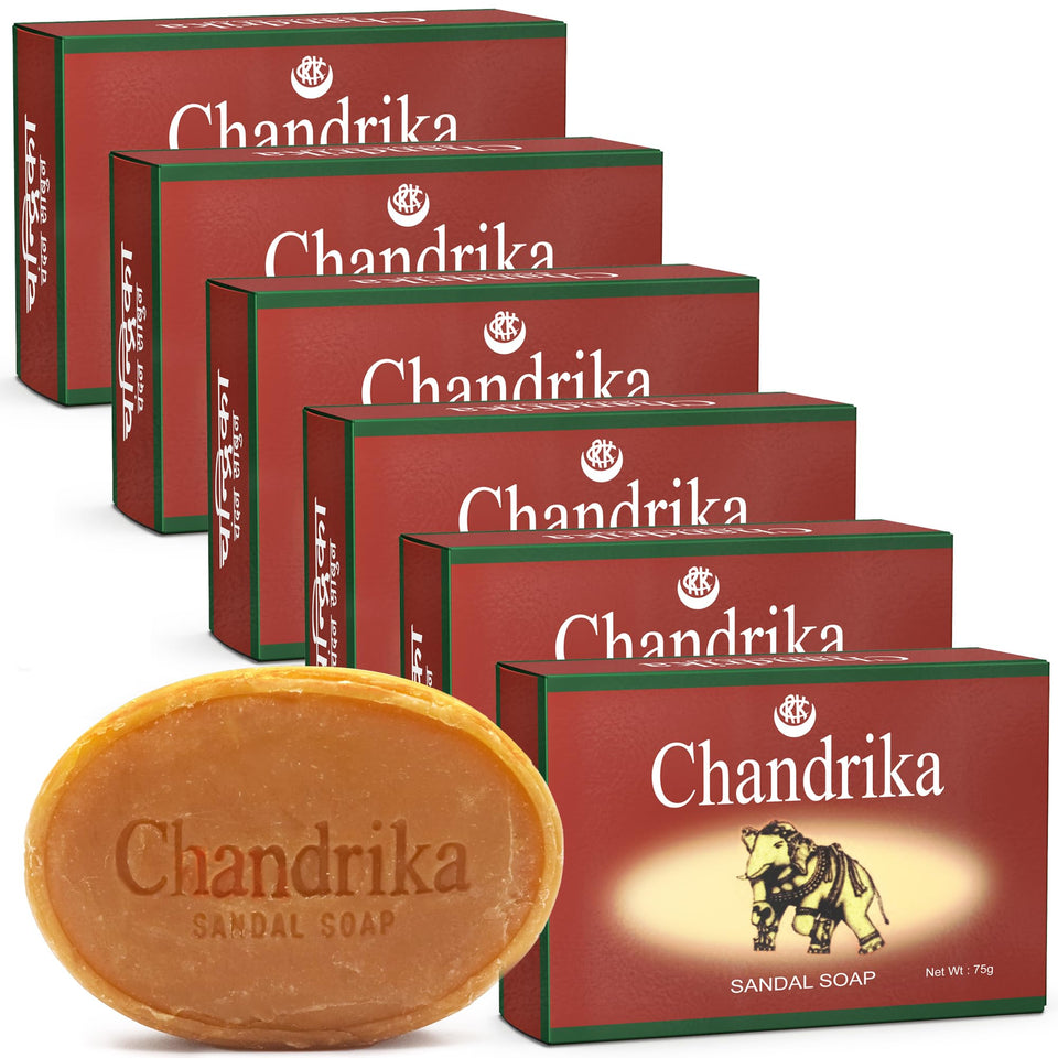 Chandrika sandal soap front packaging showing brand and eco benefits