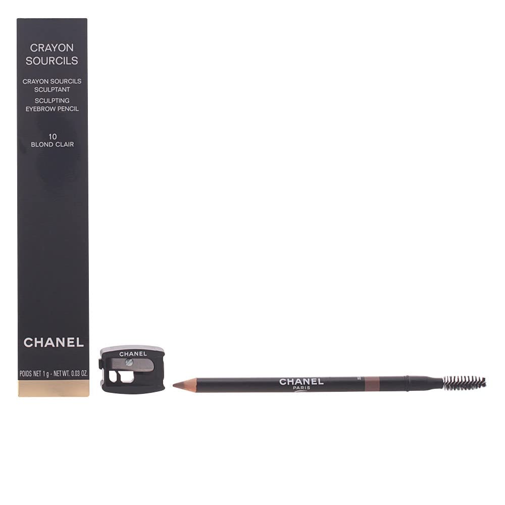 CHANEL eyebrow pencil packaging front view showing slim design and travel-ready benefit