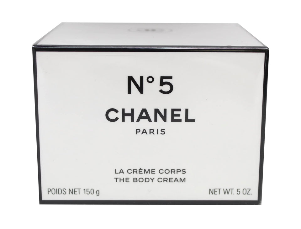CHANEL N°5 jar front view showing elegant packaging and luxurious finish
