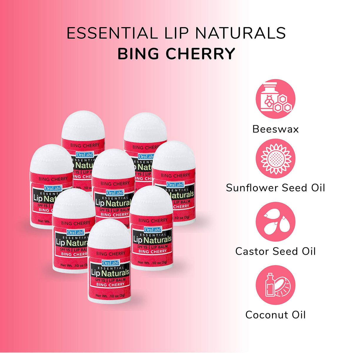 CHAP-ICE cherry mini balm with cap off showing flavor and easy application