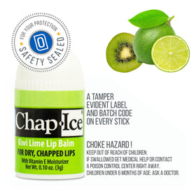 CHAP-ICE flavor labels showing Cherry, Citrus Orange, and Kiwi Lime options