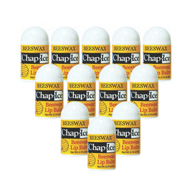 CHAP-ICE front packaging showing 12-count peppermint mini tubes and clear branding