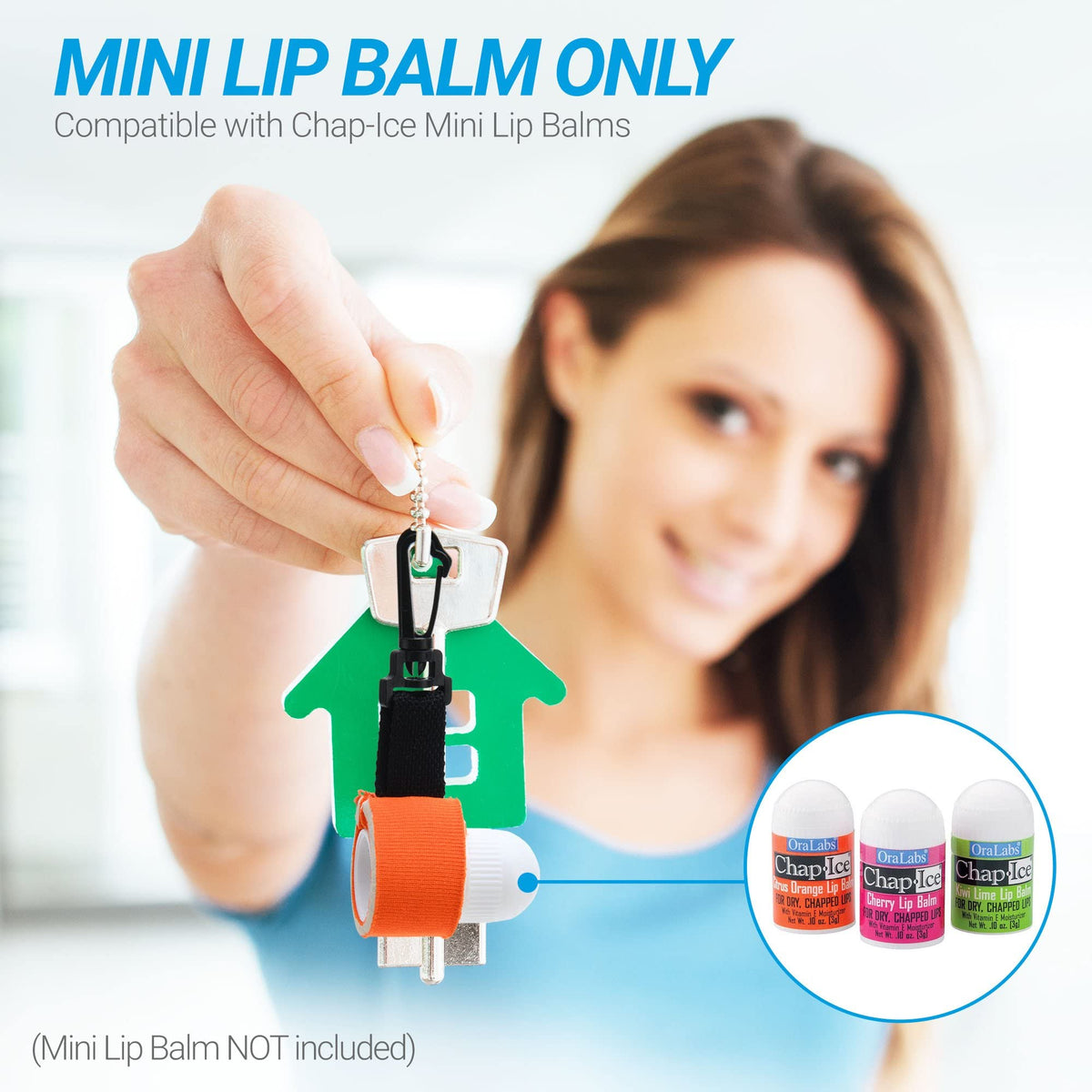 CHAP-ICE mini tube inside a purse illustrating travel-ready convenience