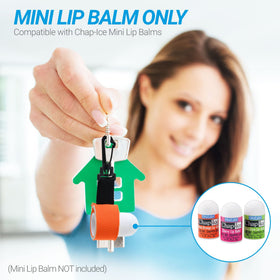 CHAP-ICE mini tube inside a purse illustrating travel-ready convenience