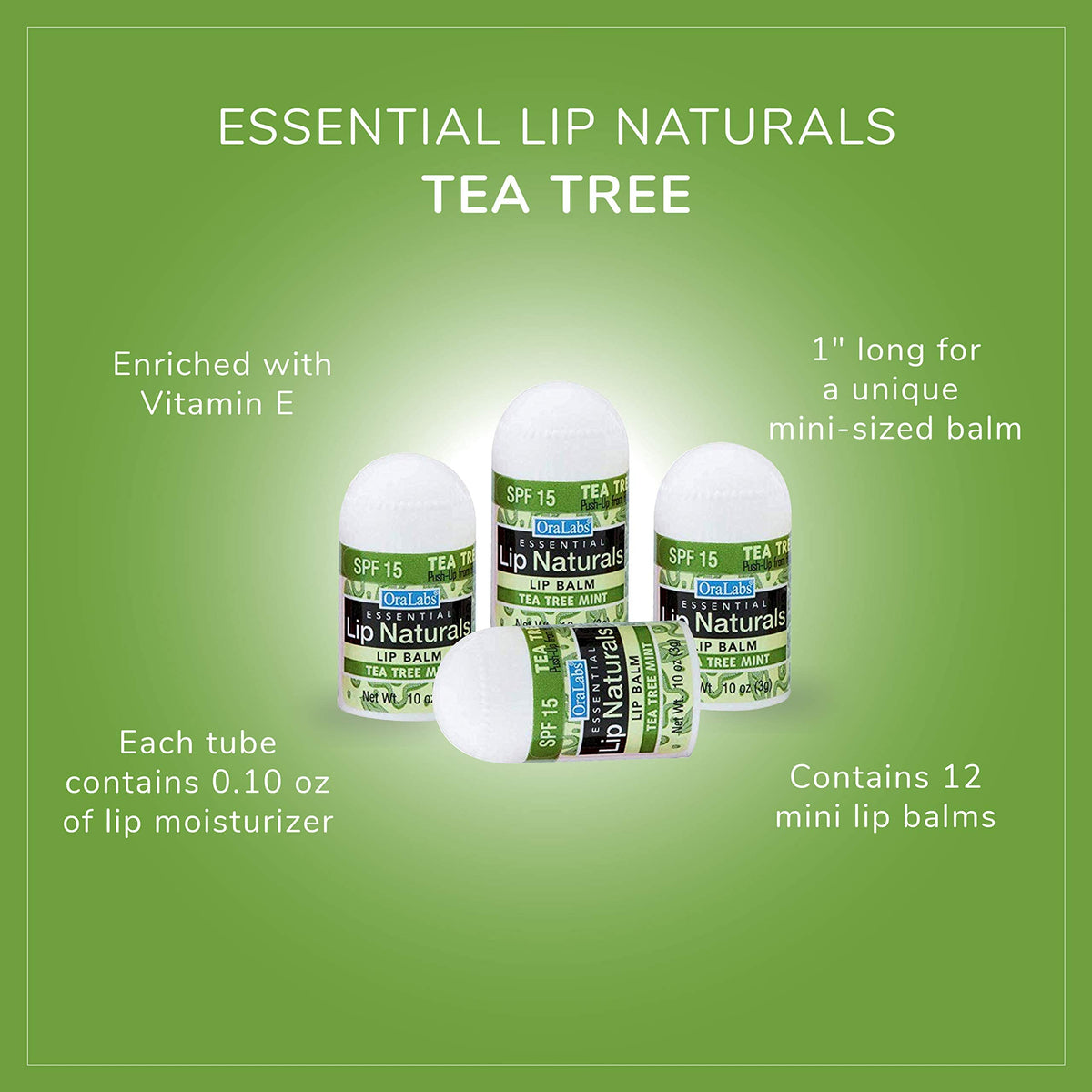 CHAP-ICE label close-up listing coconut oil, tea tree, peppermint and SPF-15 benefit: ingredient transparency