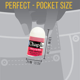 CHAP-ICE mini balm tucked in a travel pocket offering on-the-go hydration