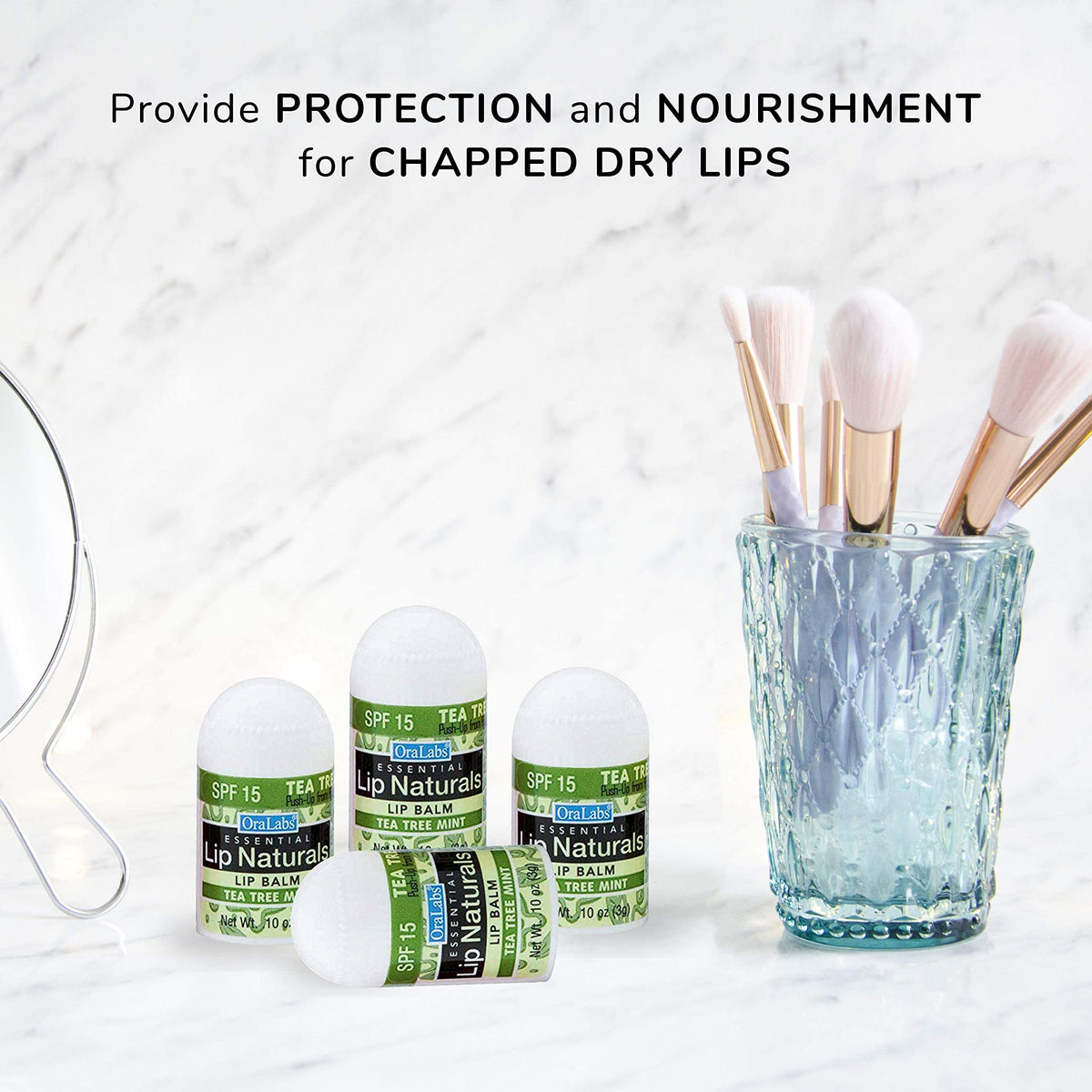 CHAP-ICE mini balms inside a travel pouch ready for a trip benefit: travel convenience