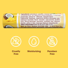 ChapStick Aloha Coconut tube in hand demonstrating smooth application and portability