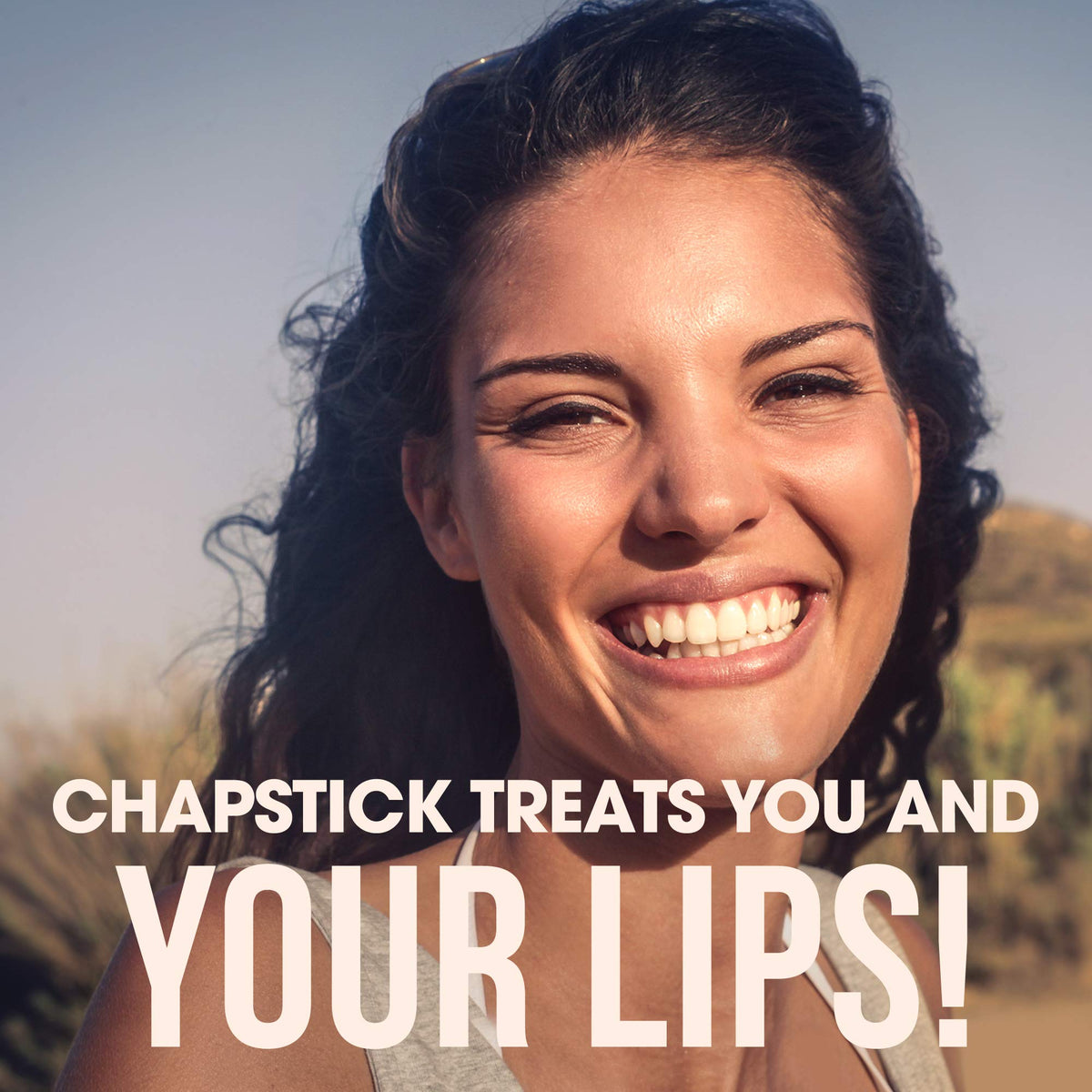 Applying ChapStick outdoors showing brand protection for active use