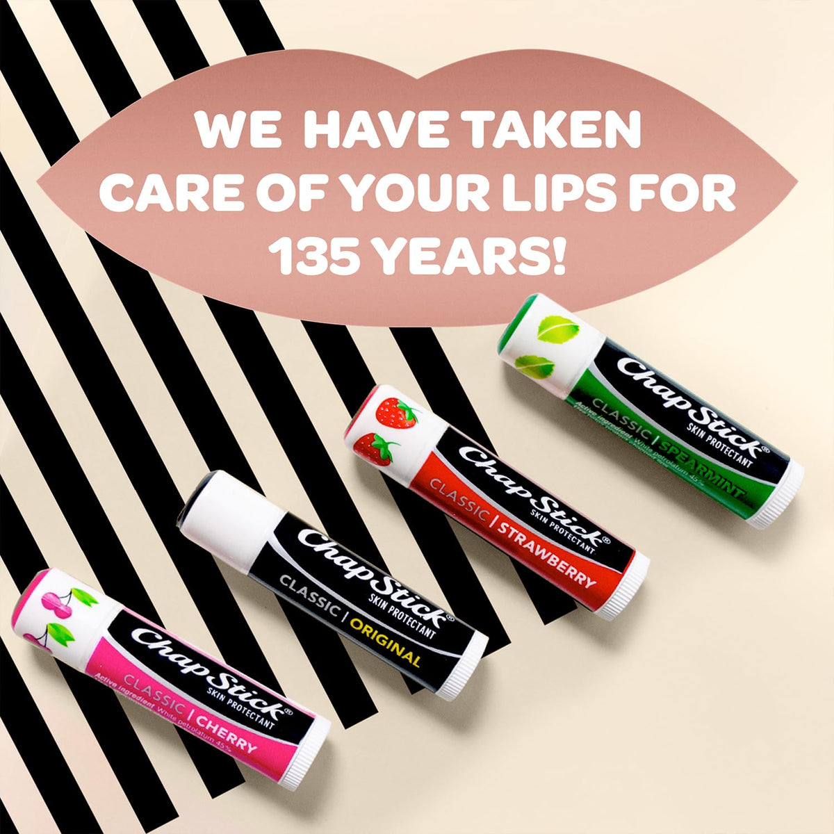 ChapStick cake batter in gift bags as stocking stuffers and party favors