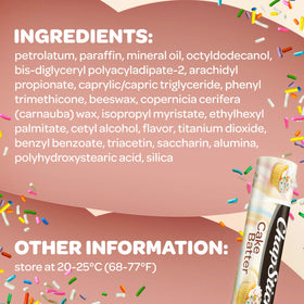 ChapStick cake batter single closed tube demonstrating compact portability