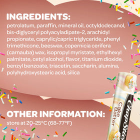 Single ChapStick cake batter tube close-up highlighting smooth application